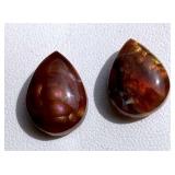HPT016 Pair of Genuine Fire Agate Gemstones