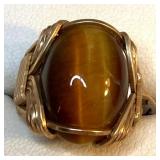 HPT028 Tiger’s Eye Ring Gold Filled