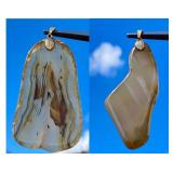 HPT041 Two Gemstone Pendants - Montana Agate