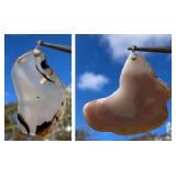 HPT043 Two Sterling Silver Montana Agate Pendants 