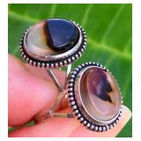 HPT080 Montana Agate Rings (2) 