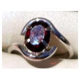 HPT081 Sterling Silver Garnet Ring (genuine)