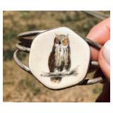 HPT094 Owl SS Bracelet - Hand Painted 