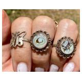 HPT096 3 X SS Abalone Rings