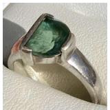 HPT110 Green Tourmaline SS Ring