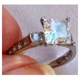 HPT111 CZ SS Engagement Ring SZ 6