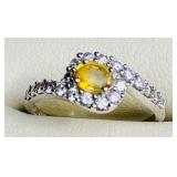HPT132 Yellow Saphire Diamond Ring