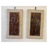 AAT002- (2) Vintage Hammered Copper Art