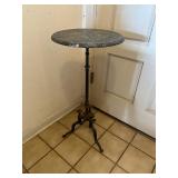 AAT018- Marble Top Bistro Table With Cast Iron Base