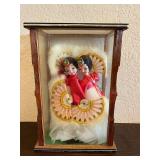 AAT022- Vintage Asian Doll In Glass Case