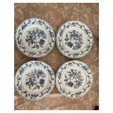 AAT058- Vintage Blue Danube China Onion Print Dinner Plates