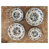AAT059- Vintage Blue Danube China Onion Print Plates