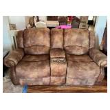 AAT110 Brown Suede Like Loveseat