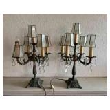 AAT152 Pair Of Vintage Brass Chandelier Style Lamps