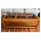 AAT156 Glass Top Wooden Coffee Table
