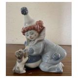 AAT163- Lladro Clown With Puppy Figurine