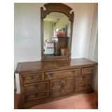 AAT172- Large Wooden Dresser With Mirror