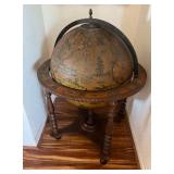 AAT179- Vintage Wooden World Globe Cart