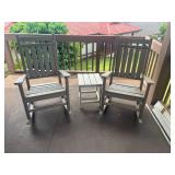 AAT258- (2) Patio Rocking Chairs & Table Set
