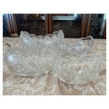 AAT275- (4) Scalloped Cut Glass Bowls