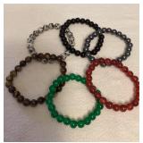 MMF006 Six Natural Polished Stone Bracelets New
