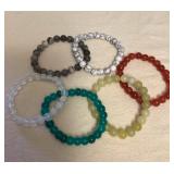 MMF007 Six Natural Polished Stone Bracelets New