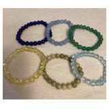 MMF009 Six Natural Polished Stone Bracelets New