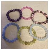 MMF010 Six Natural Polished Stone Bracelets New