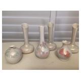 MMF027 Six Dorothy Okumoto Porcelain Hawaii Vases