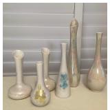 MMF028 Six Dorothy Okumoto Porcelain Hawaii Vases