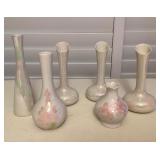 MMF029 Six Dorothy Okumoto Porcelain Hawaii Vases