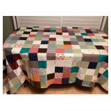 MMF073 Large Vintage Patchwork Quilt Blanket 