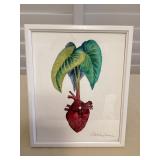 MMF079 Framed Original Watercolor Painting Of A Taro Kalo Plant
