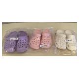 MMF082 Three Pairs Of Clogs Women’s Size 7-8? New
