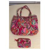MMF094 Vera Bradley Large Tote Bag & Cosmetic Bag