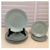 MMF126 Green Celadon Porcelain Goldfish Plates