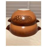 MMF169 Vintage Pyrex Old Orchard Cinderella Mixing Bowls