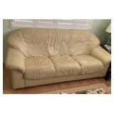 MMF178 Beige Leather Sofa Couch