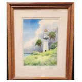 AAA005 - Diamond Head Lighthouse Watercolor (Original)