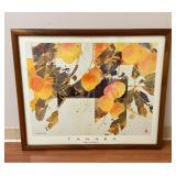 AAA012 Koa Framed Picture “Mango & Mynah” By Tanaka