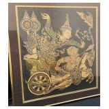 AAA025- Framed Asian Artwork On Fabric