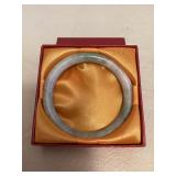 CCS007 Green & White Jade Bangle Bracelet New
