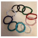 CCS011 Ten Polished Stone Bead Bracelets New