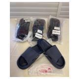 CCS020 Four Pairs Of Navy Blue Slides Women’s Size 7-8? New