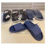 CCS022 Six Pairs Of Navy & Blue Slides Women’s Size 9-10? New