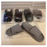CCS023 Five Pairs Of Black & Grey Slides Women’s Size 9-10? New