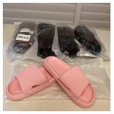 CCS038 Pink, Grey & Black Slides Women’s Size 7-8? New