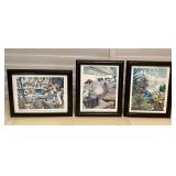 CCS054 Three Framed Peggy Chun Prints