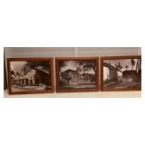 CCS115 Three Koa Framed Vintage Pictures Of Punahou School
