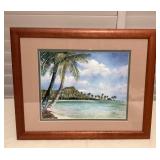 CCS118 Koa Framed Picture Of Diamond Head